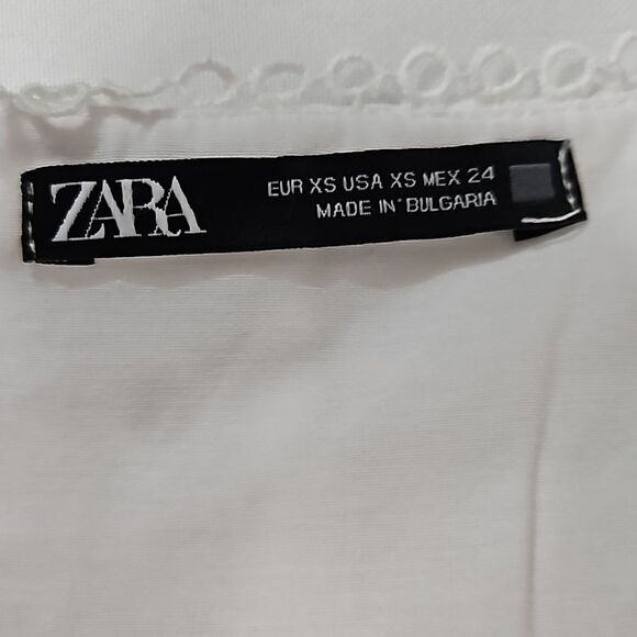 Zara Oversized White Eyelet Women's Maxi dress size XS - Picture 11 of 12